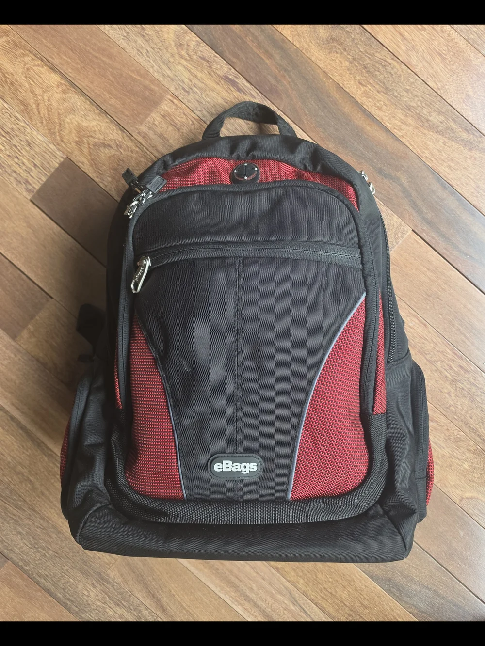 Black and Red Everyday Padded Laptop Travel Backpack